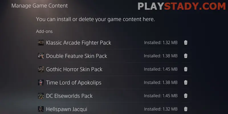 how to delete dlc on ps5