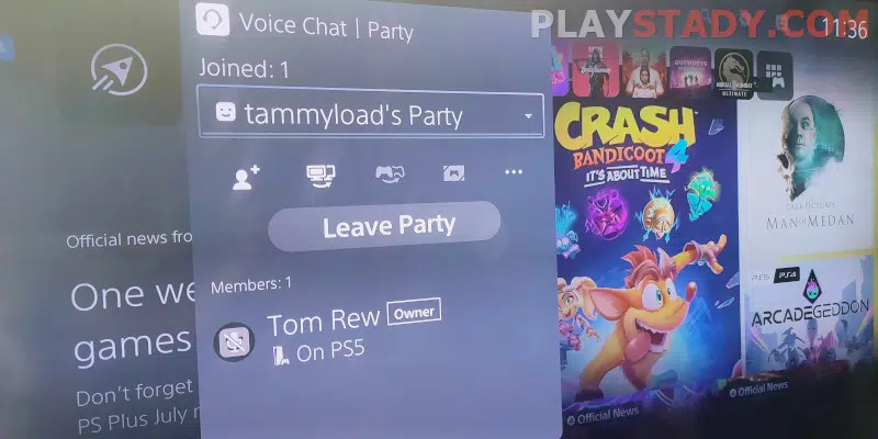 ps5 party voise chat