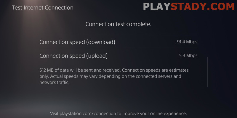 ps5 internet speed test