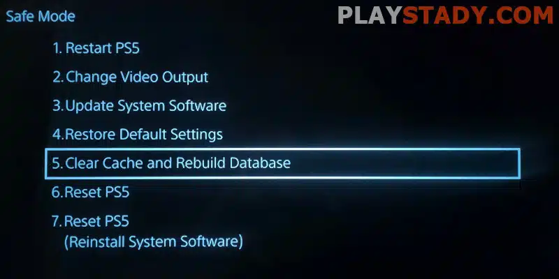 Como reconstruir o banco de dados no PlayStation 5